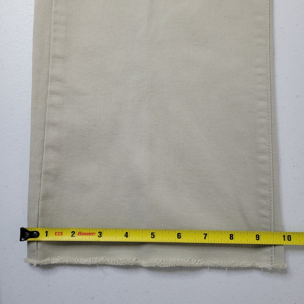 JUSTUSA Womens Size 14 Khaki Tan‎ Flare Leg Raw Hem Denim Jeans JP180-PSY - Picture 4 of 11